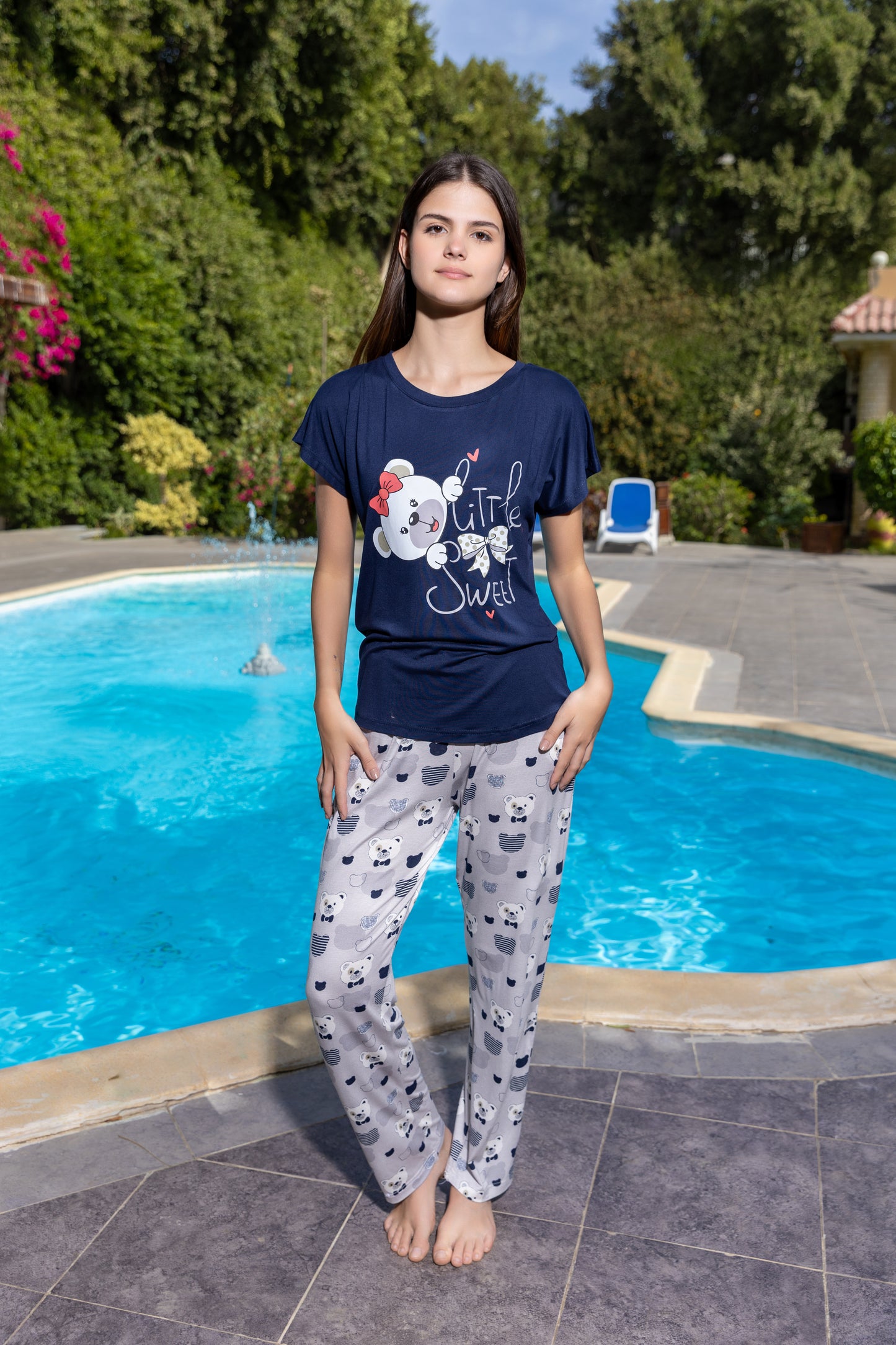 بيجامة حريمي قطن ليكرا