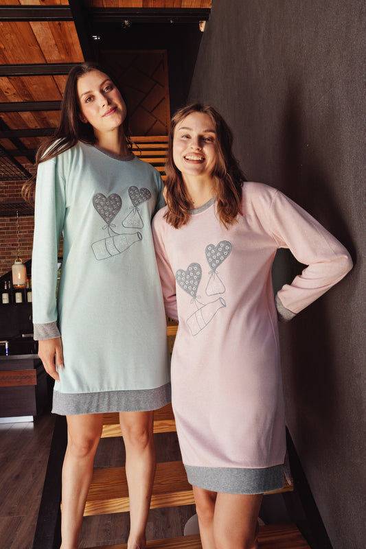 نايت شيرت قصير صوف ناعم