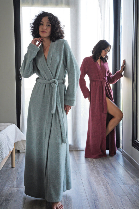 روب طويل صوف ناعم