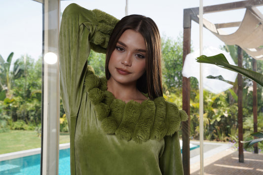 جلابية قطيفة ناعم